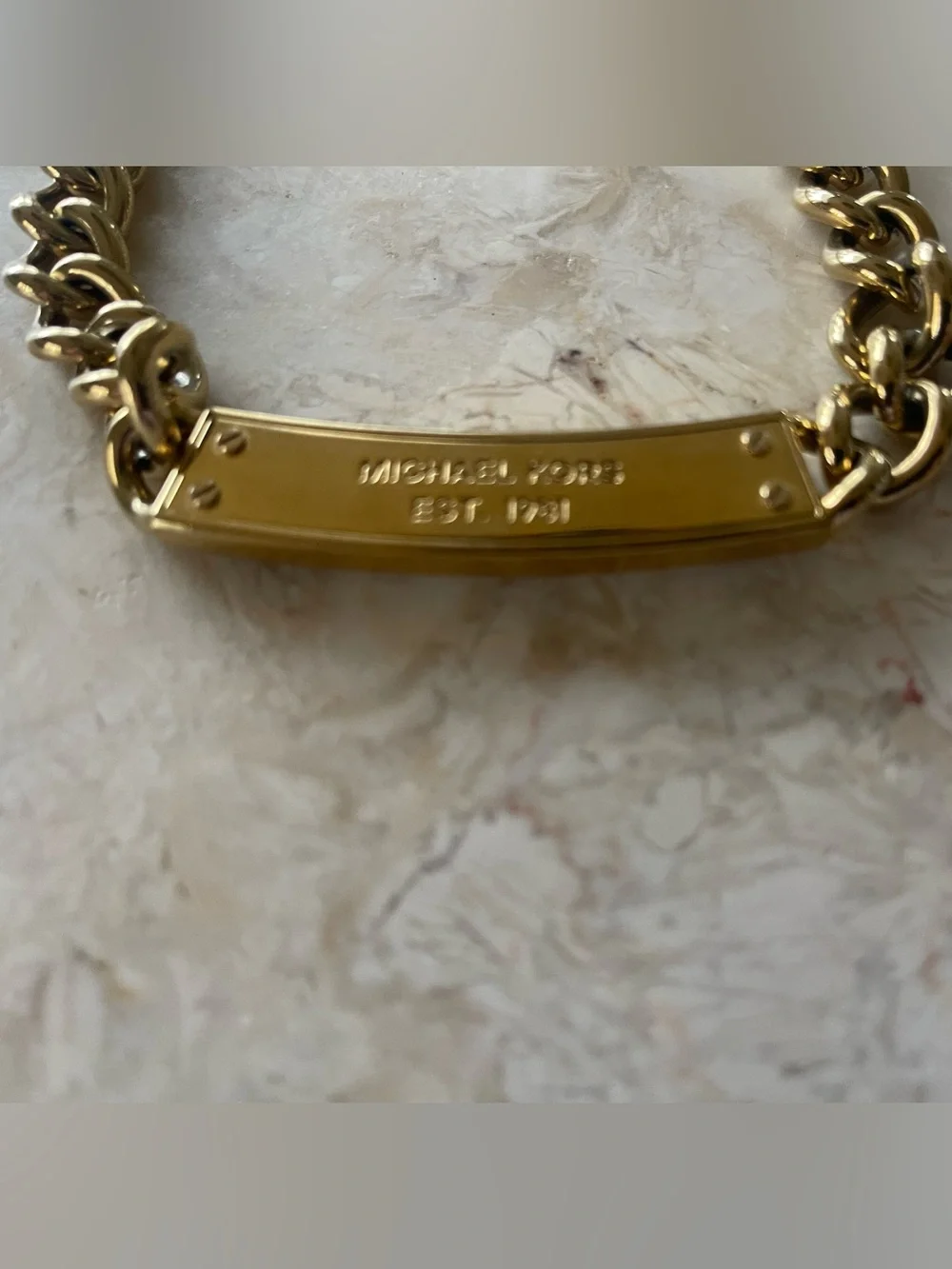 Michael Kors Logo Reversible Pavé ID Style Choker Necklace